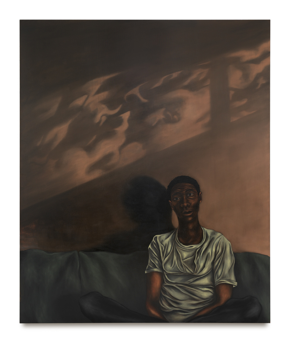 Lewis Hammond, Chimezie (rising and falling with the current), 2021, Oil on linen, 230 × 190 cm (90 ½ × 74 ¾ inches), Photography: Gunter Lepkowski, Courtesy the Artist and Arcadia Missa, London 