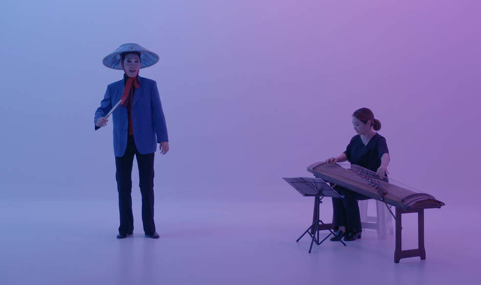 Mooni Perry, Binlang Xishi, 3 channel video, VHS/8mm/4k, stereo sound, 2021 (work in progress), film still